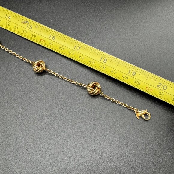 Vintage Avon Gold Tone Chain Necklace and Pierced Earrings set with Knots - Picture 11 of 12